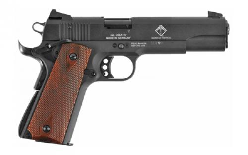 American Tactical M1911, Semi-automatic, Metal Frame Pistol, Full Size, 22LR, 5 Barrel, Alloy, Blued Finish, Wood Grips, 10 Rounds GERG2210M1911