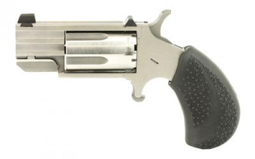 North American Arms Pug, Single Action, 22WMR, 1 Barrel, Steel Frame, Stainless Finish, Rubber Grips, XS White Dot Sights, 5Rd NAA-PUG-D