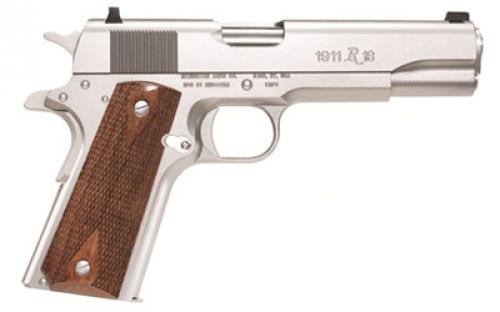 Remington R1, 1911, Full Size, 45ACP, 5 Barrel, Steel Frame, Stainless Finish, Walnut Grips, Fixed Sights, 7Rd, 2 Magazines 96324