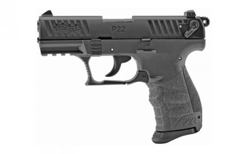 Walther P22Q, Semi-automatic, Double Action, Compact, 22LR, 3.4 Barrel, Polymer Frame, Tungsten Gray Finish, 10 Rd, 2 Magazines, 3 Dot Polymer Sights 5120765