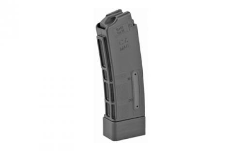 CZ Magazine, 9MM, 20 Rounds, Fits CZ Scorpion, Polymer, Black with Window 11356