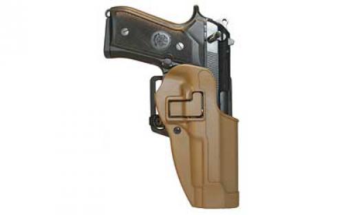 BLACKHAWK CQC SERPA Holster With Belt and Paddle Attachment, Fits Beretta 92/96 (Excludes the Elite/Brig Models), Right Hand, Coyote Tan 410504CT-R