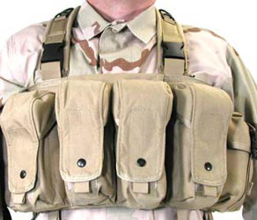 BLACKHAWK Commando Chest Harness, 4 Magazine Pouches, Coyote Tan 55CO00DE