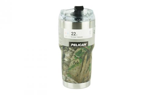 Pelican 18/8 Pro Grade Stainless Steel, 22oz., Food & Drink Storage, Camo Finish, Double-Wall Vacuum Insulation TRAV-SN22-CAMO