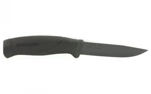 Morakniv Companion Tactical Fixed Blade Knife, Stainless Steel Blade with Black ED-Coating, Black Rubber Handle, Black MOLLE-Compatible Sheath, 4.1 Blade and 8.5 Overall Length M-12351