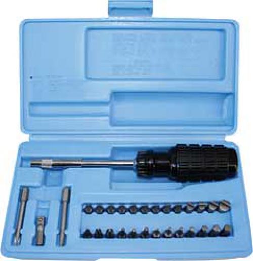 Lyman Gunsmith Kit, Tool, Slotted/Hex/Phillips Bits, Plastic Case 3047