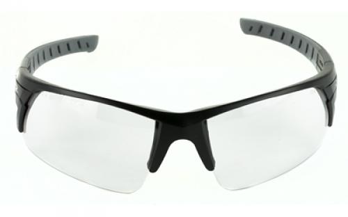 Radians Blast FX Glasses, Ballistic Rated, Dual Molded Temple Arms, Enhanced Clarity Lens, Black and Gray/Clear BL0110CS