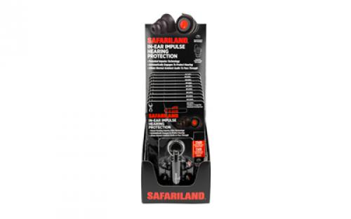 Safariland Ear Plug Display, Black, NRR 33, Key Chain Storage Case, 10/Pack TCI-10CT-IMPULSE-DSPLY
