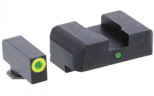 AmeriGlo Pro I-Dot 2 Dot Sights for Glock 17,19,22,23,24,26,27,33,34,35,37,38,39, Green/Green, Front and Rear Sights GL-301