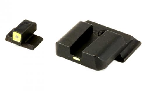 AmeriGlo Combative Application Pistol Sight, Fits All S&W M&P Except Shield, ProGlo Front/LumiLime Rear, Green Tritium Front sight with Lumi Outline, Rear Sight Lumi Horizontal Line in Center, Front and Rear Sights SW-614