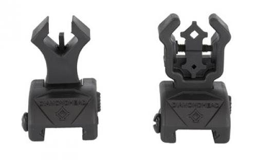 Diamondhead USA, Inc. Polymer Diamond Intergrated Sighting System (I.S.S.), Fits AR Rifles, Flip-up Front/Rear Sight, with NiteBrite, Black Finish 1499