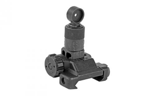 Knights Armament Company Sight, Fits Picatinny, Black Finish, Rear, Micro, Flip Up, 600 Meter 25650