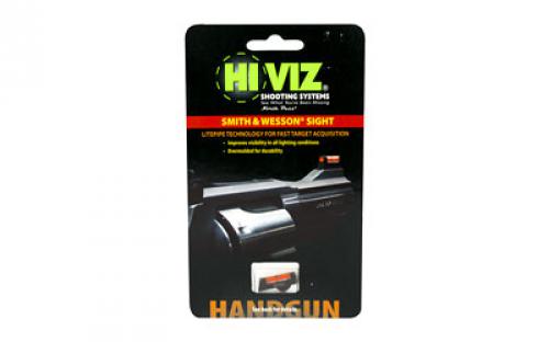 Hi-Viz Sight, Fits most Smith & Wesson models with 2.5 inch or longer barrel, Red, Front SW1002-r