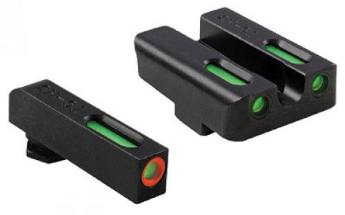 Truglo Brite-Site TFX Pro, Sight, Fits Glock 17,17L,19,22,23,24,26,27,33,34,35,38,39, Tritium/Fiber-Optic, Day/Night Sight, 24/7 Brightness, Orange Ring on Front Sight TG13GL1PC