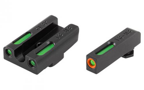 Truglo Brite-Site TFX Pro, Sight, Fits Glock 42 and 43, Tritium/Fiber-Optic, Day/Night Sight, 24/7 Brightness, Orange Ring on Front Sight TG13GL3PC