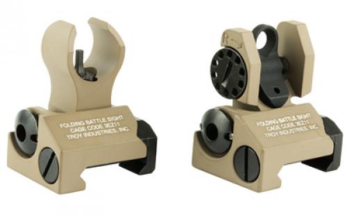 Troy BattleSight Micro, Front and Rear Sight, Picatinny, Desert Tan Finish SSIG-IAR-SMFT-00