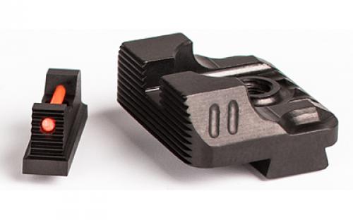 ZEV Technologies Sight Set, .215 Fiber Optic Front, Combat v2 Black Rear SIGHT.SET-215-FO-COM3-B