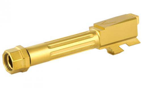 Agency Arms Mid Line Barrel, 9MM, Titanium Nitride Finish, Threaded And Fluted, Fits Glock 43 MLG43T/FTIN