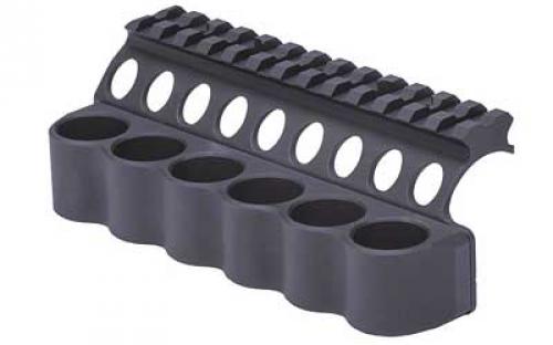 Mesa Tactical 6-Shell Side Saddle, 12 Gauge, Fits Benelli M4, On-gun shotshell carriers, Black Finish 90880
