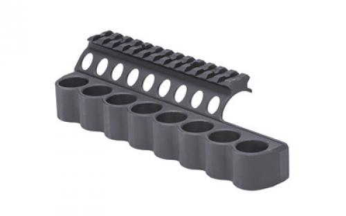 Mesa Tactical 8-Shell Side Saddle, 12 Gauge, Fits Benelli M4, SureShell Saddle Mount w/ Rail, Black Finish 90890