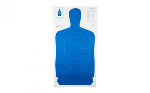 Action Target B-27S Standard Target, Full Size Blue Silhouette, 24"x45", 100 Per Box B-27SBLUE-100
