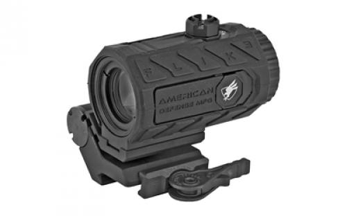 American Defense Mfg. Flik3, 3x Magnifier, Black Finish, ADM Transition Mount with Titanium Lever FLIK-3X