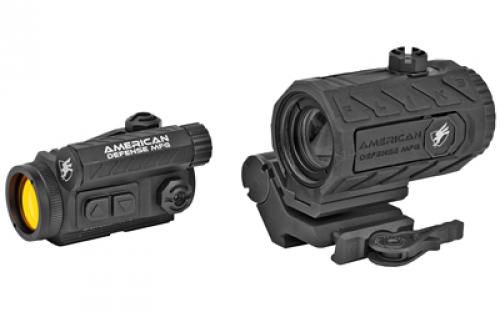 American Defense Mfg. DUO, Red Dot/ Magnifier Combo, 2 MOA Spek, 3x Flik3 Magnifier, T1 Co-Witness Mount, Titanium Levers RD-T1-CO-3X