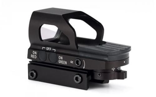 BSA Optics Panoramic Sight, Push Button Digitial Switch, Red or Green, 4 Reticles, Fits 1913 Picatinny Rail, Black DPMRGS
