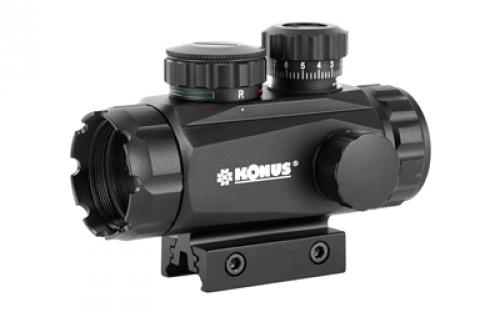 Konus Sight-Pro, Red Dot, Red/Green Dot, with 4 Interchangeable Reticle Patterns & Tactical Turrets, Matte Finish 7375