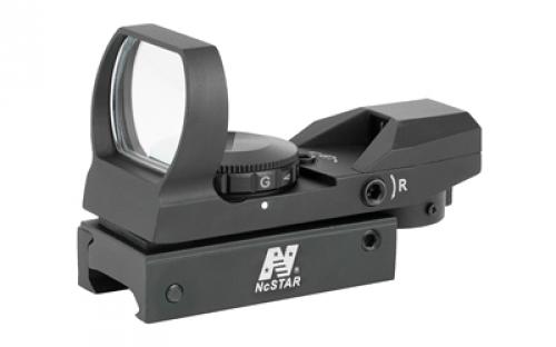 NCSTAR 4 Reticle Reflex, 4 Reticles,(Bullseye, Star Burst, Dot, and Cross), Black, Weighs 4.3oz, 3MOA Dot, 7 Brightness Settings, Clamp on Weaver/Picatinny Rail Mount D4RGB