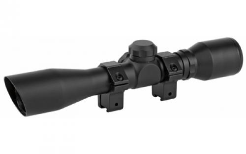 Truglo 4x32 Compact Scope Series, Rimfire Rifle Scope, 4X 32, 1, Duplex Reticle, Waterproof, Fogproof, Nitrogen Gas Filled, Rubber Eye Guard, 4 Eye Relief, Compact/Lightweight, Mounting Rings Included, Matte Finish TG8504BR