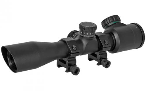 Truglo TRU-BRITE Xtreme Compact Tactical Rifle Scope, 4X32, Fully-Coated Lenses, Illuminated Mil-Dot Reticle, Matte Black, 1-Piece base w/ 1 Rings and CR2032 Battery Included TG8504TL