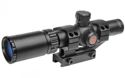 Truglo Tru-Brite 30 Series Rifle Scope, 1-4X24, Fully-Coated Lenses, Illuminated Power Ring Duplex Mil-Dot Reticle, Matte Black, 30mm, Pre-Calibrated .223 and .308 BDC Turrets, One-Piece Base, and CR2032 Battery Included TG8514BT