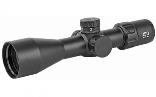 US Optics TS Series Rifle Scope, 3-12X44mm, 30mm Main Tube, Front Focal Plane, 1/10 Mil Adjustments, Black Finish, MIL Hunting Reticle (MHR) TS-12X MHR