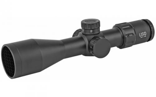 US Optics TS Series Rifle Scope, 3-12X44mm, 30mm Main Tube, Front Focal Plane, 1/10 Mil Adjustments, Black Finish, Triplex Reticle TS-12X TRIPLEX