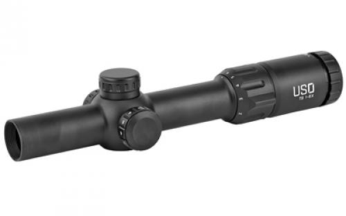 US Optics TS Series Rifle Scope, 1-6X24mm, 30mm Main Tube, Front Focal Plane, 0.2 MRAD Adjustments, Black Finish, MS2 (MIL SCALE 2) Reticle TS-6X MS2