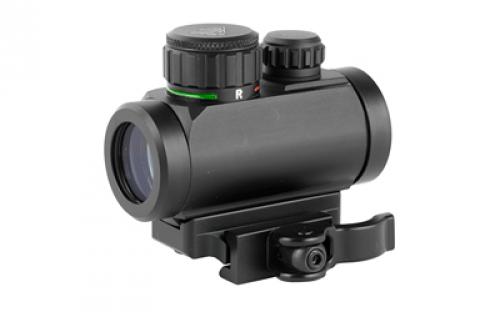 Leapers, Inc. - UTG Instant Target Aiming Sight, 2.6, 30mm, Fits Picatinny, Black Finish, Red/Green CQB Micro Dot, w/Integral QD Mount SCP-DS3026W