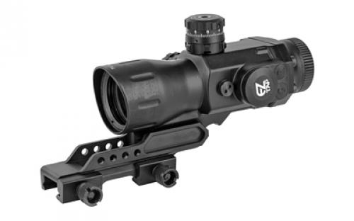 Leapers, Inc. - UTG AccuShot, Compact Prismatic Rifle Scope, 4X32 T4, 36-Color Mil-Dot, TS Platform, EZ-TAP IE Illumination, Black Finish, 34MM, Mounting Accessories Included SCP-T4IEMDQ
