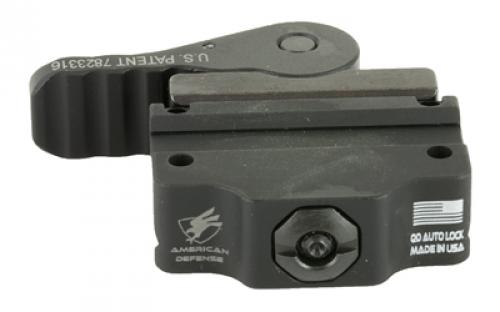 American Defense Mfg. Mount, Quick Detach, Fits Trijicon MRO, Low Profile Height, Black AD-MRO-L-STD