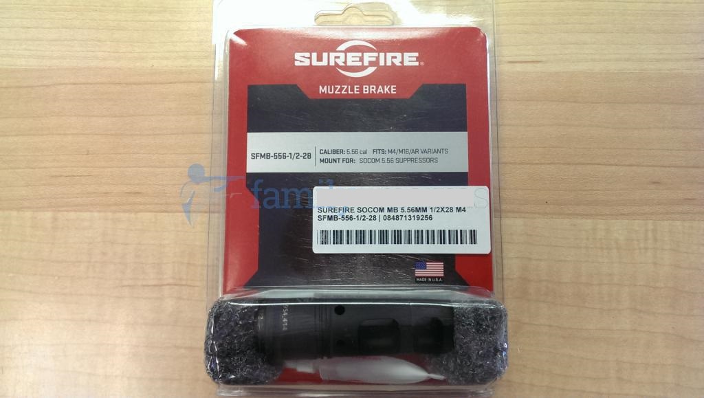 Surefire SOCOM, Muzzle Brake/Suppressor Adapter, 556NATO, 1/2X28, Black SFMB-556-1/2-28