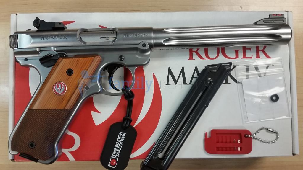 Ruger Mark IV Hunter, Single Action, Semi-automatic, Metal Frame Pistol, Fu...